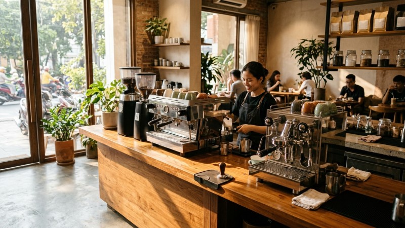 Lắp Đặt Hệ Thống Máy Pha 2 Group Nuova Simonelli